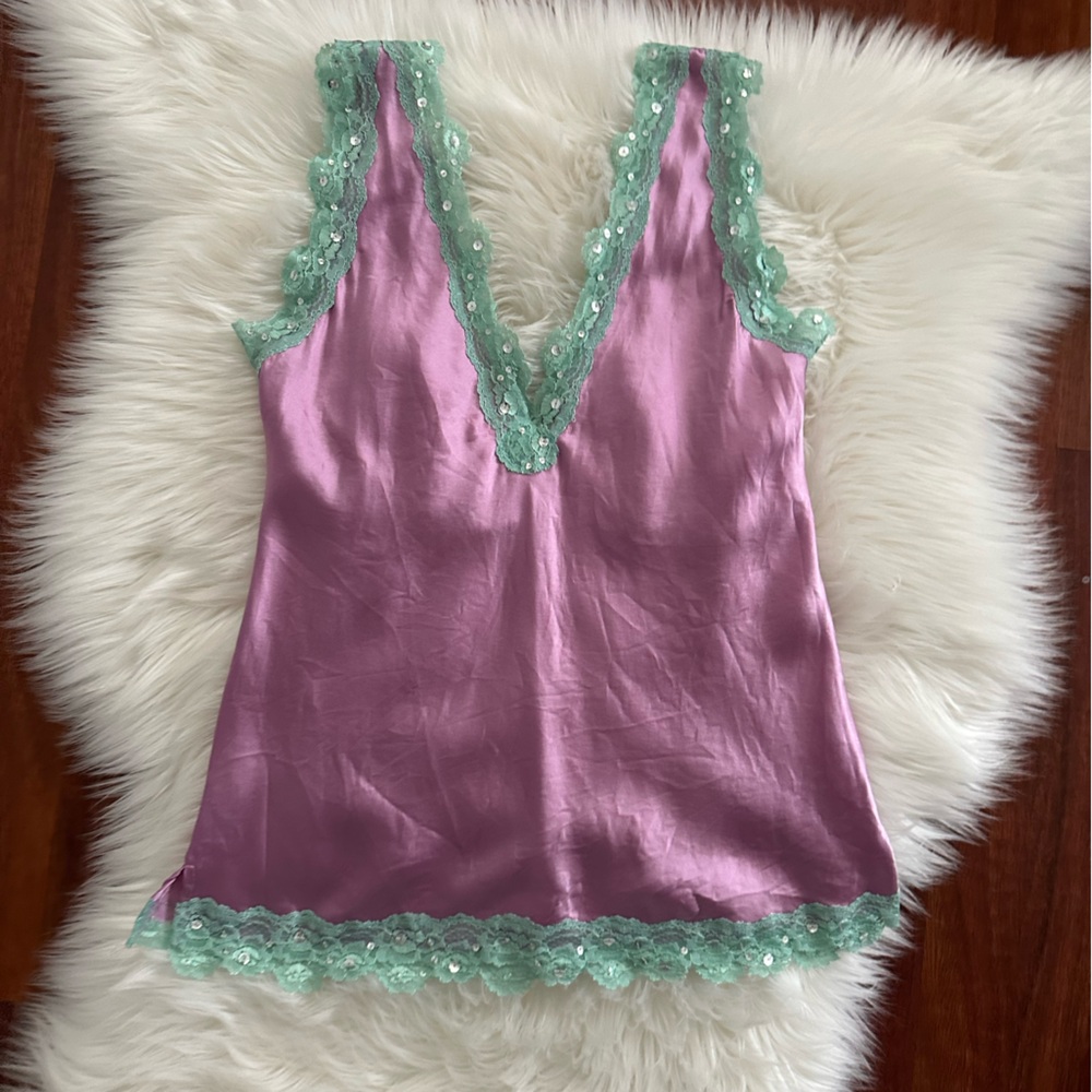 VTG Very Rare Gold Hawk Silk Camisole - Picture 3 of 9